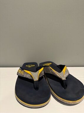 Corona Navy and Yellow Logo Flip Flops